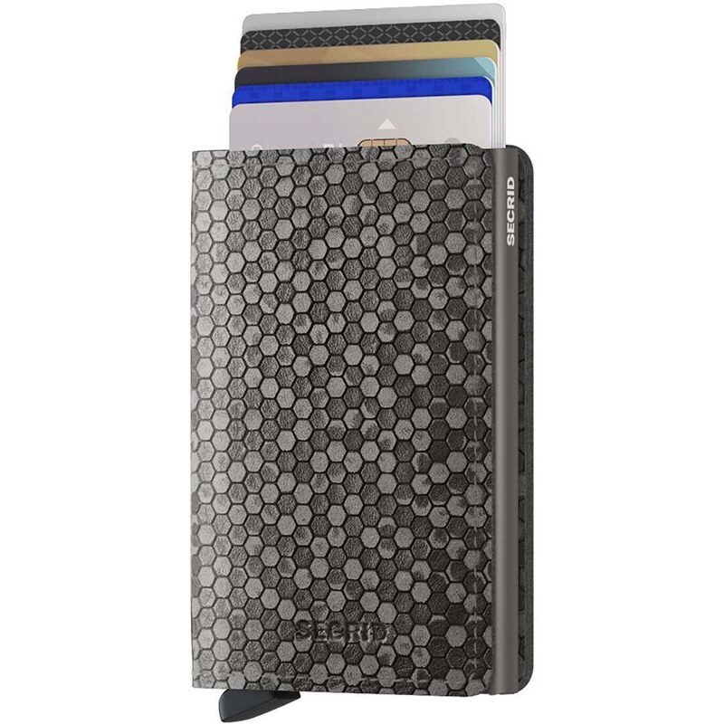 Secrid portafoglio in pelle Slimwallet Hexagon Grey colore grigio