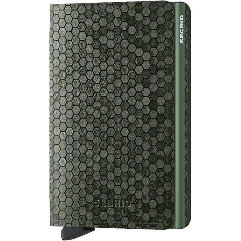 Secrid portafoglio in pelle Slimwallet Hexagon Green colore verde