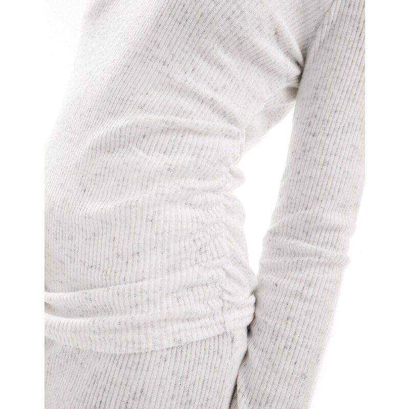 New Look - Top del pigiama a coste color avena-Neutro
