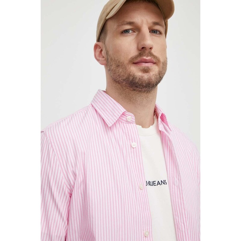United Colors of Benetton camicia in cotone uomo colore rosa