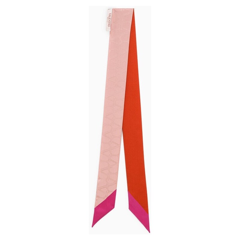 Valentino Garavani Foulard sottile in seta rosa e rosso