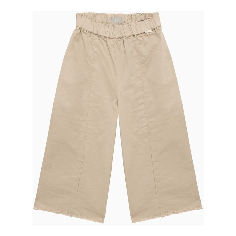Il Gufo Pantalone ampio color avena in cotone