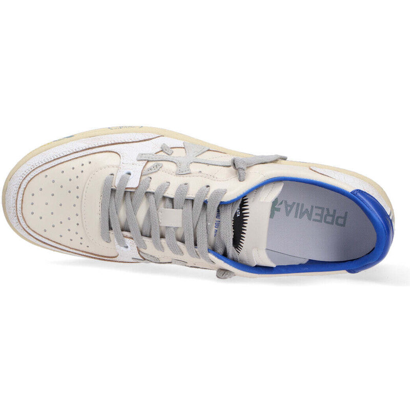 Premiata sneaker Bascket Clay bianco panna blu