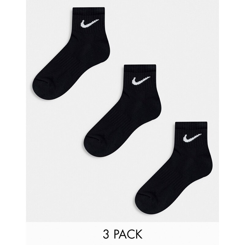 Nike Training - Everyday Cushioned - Confezione da 3 paia di calzini neri ammortizzati-Nero