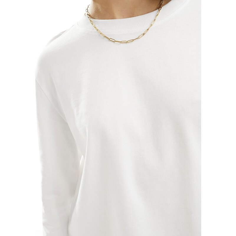 Selected Femme - Maglietta bianca squadrata a maniche lunghe-Bianco