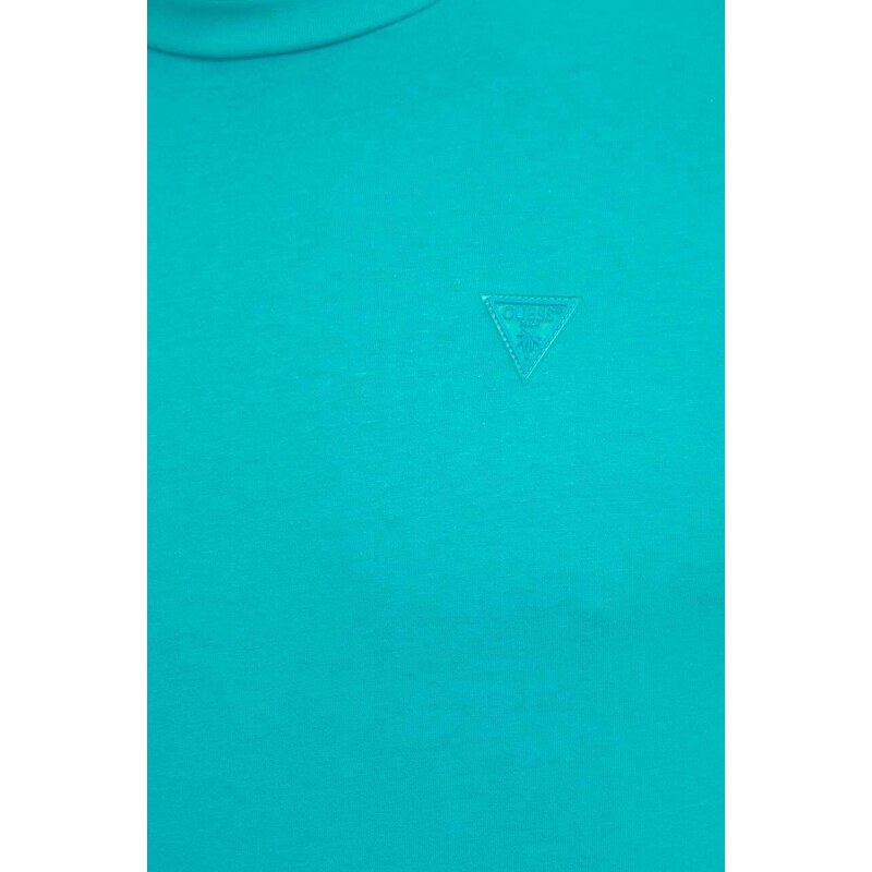 Guess t-shirt in cotone colore turchese con applicazione