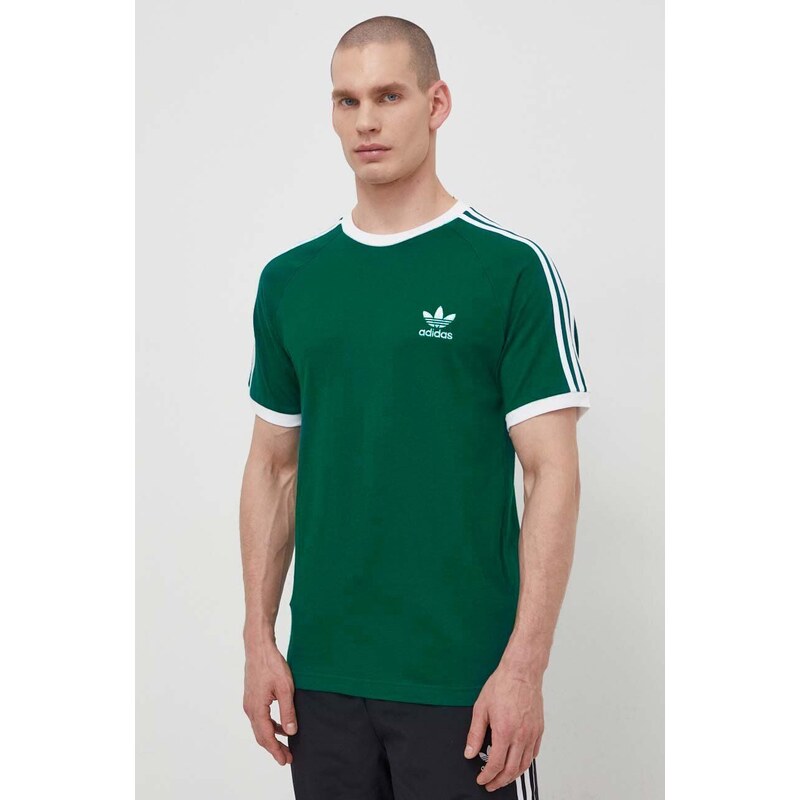 adidas Originals t-shirt in cotone 3-Stripes Tee uomo colore verde con applicazione IM9387