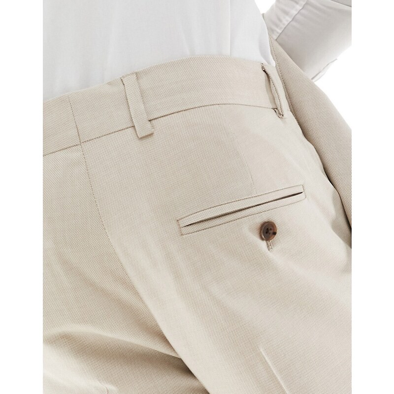 Selected Homme - Pantaloni slim da abito beige-Neutro