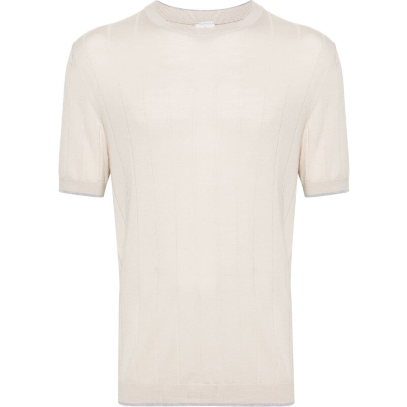Eleventy T-shirt beige a coste