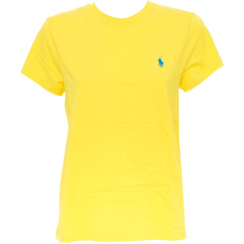 Polo Ralph Lauren T-Shirt girocollo gialla in jersey di cotone con pony