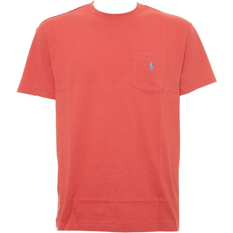 Polo Ralph Lauren T-Shirt Classic Fit rossa con taschino e pony