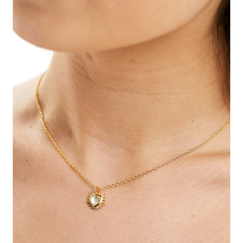 Philip Jones Collana A Doppio Strato Con Ciondolo A Cuore, Placcata Oro, Elegante, In Sacchetto Regalo