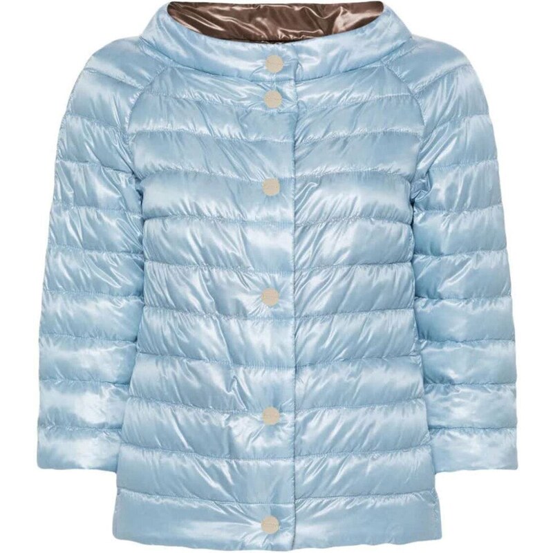 Herno Giacca Blu In Canvas Con Cappuccio GC0011B
