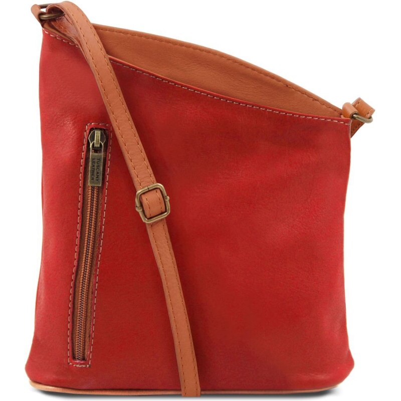 Tuscany Leather TL141111 TL Bag - Tracollina unisex in pelle Rosso Lipstick