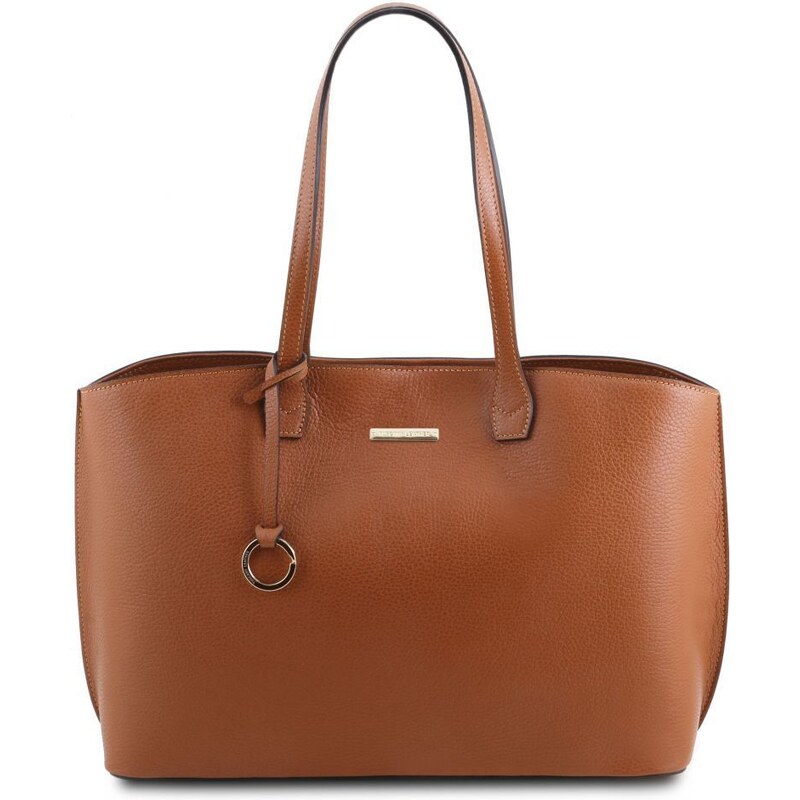 Tuscany Leather TL141828 TL Bag - Borsa shopping in pelle Cognac