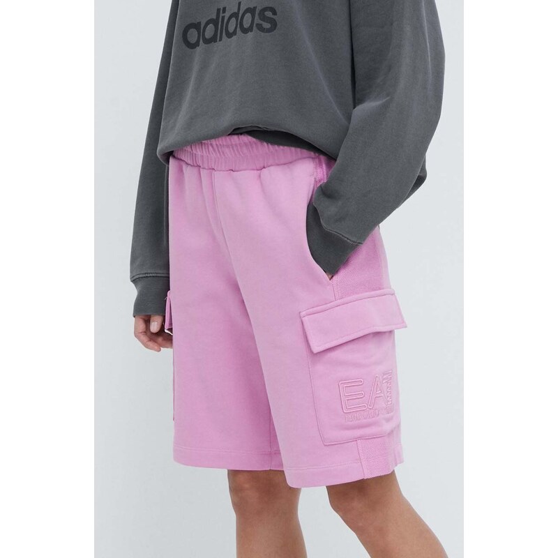 EA7 Emporio Armani pantaloncini in cotone colore rosa