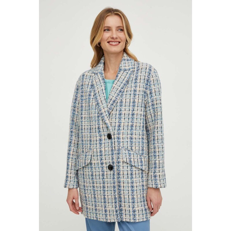 Sisley cappotto con aggiunta di lana colore blu