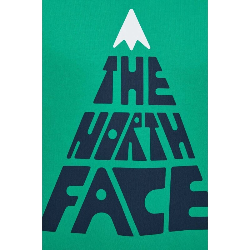 The North Face felpa in cotone uomo colore verde con cappuccio