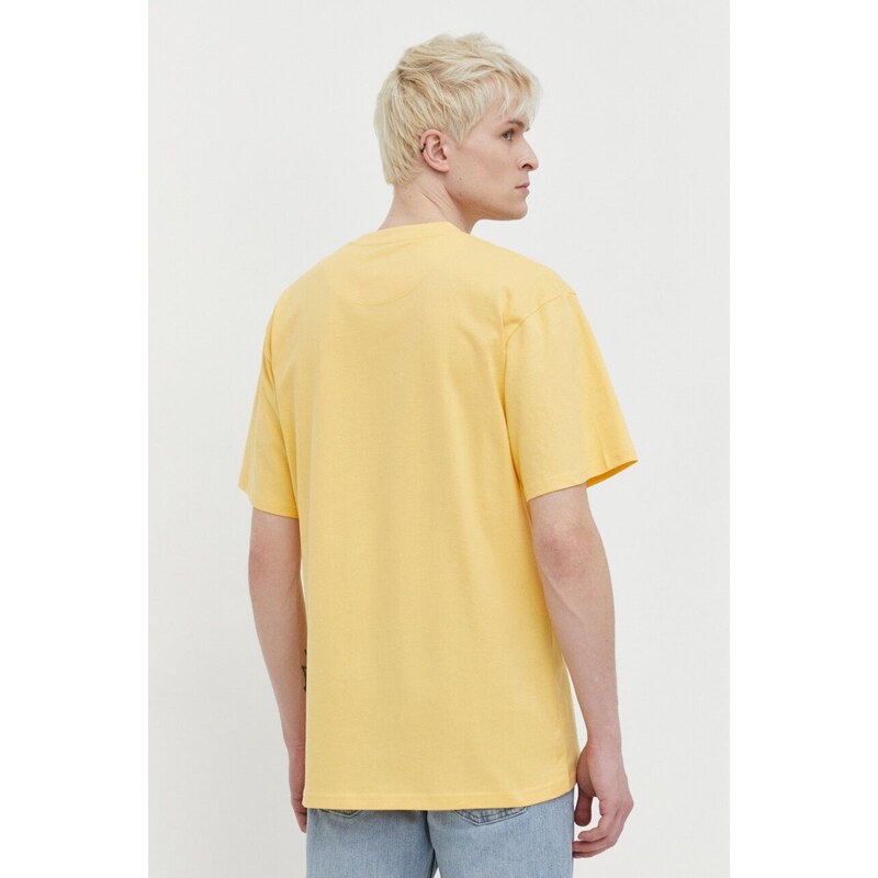 Karl Kani t-shirt in cotone uomo colore giallo