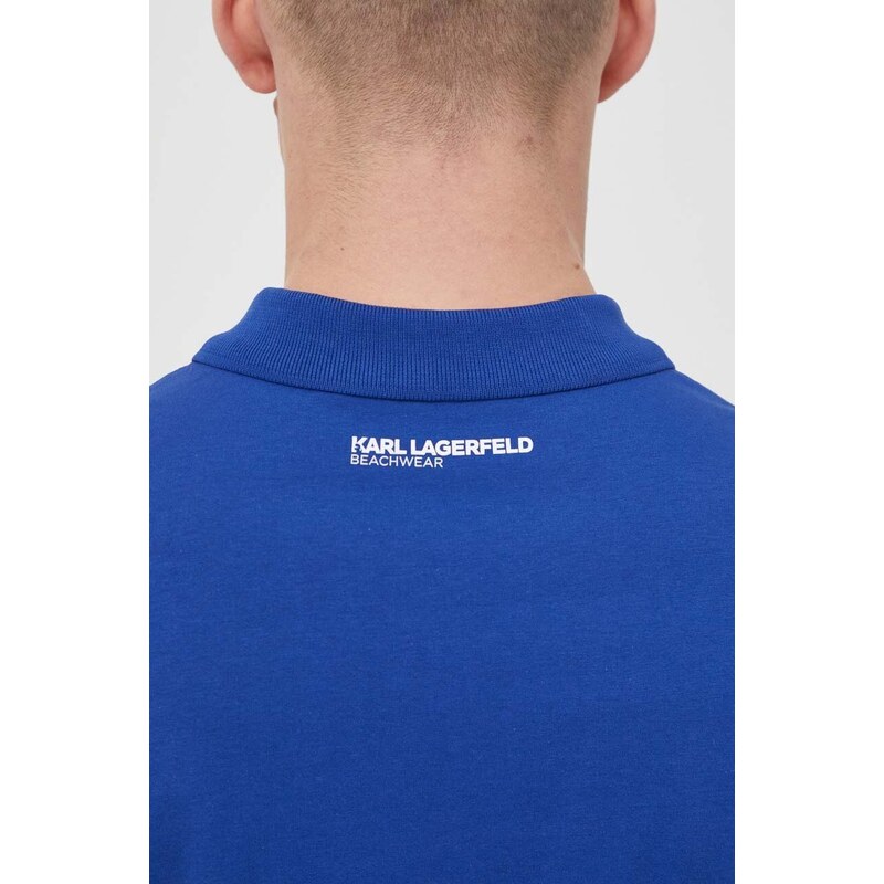 Karl Lagerfeld polo in cotone colore blu