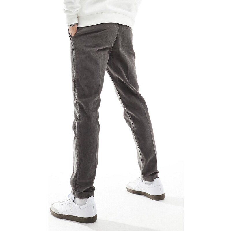 New Look - Pantaloni in velluto a coste grigio chiaro