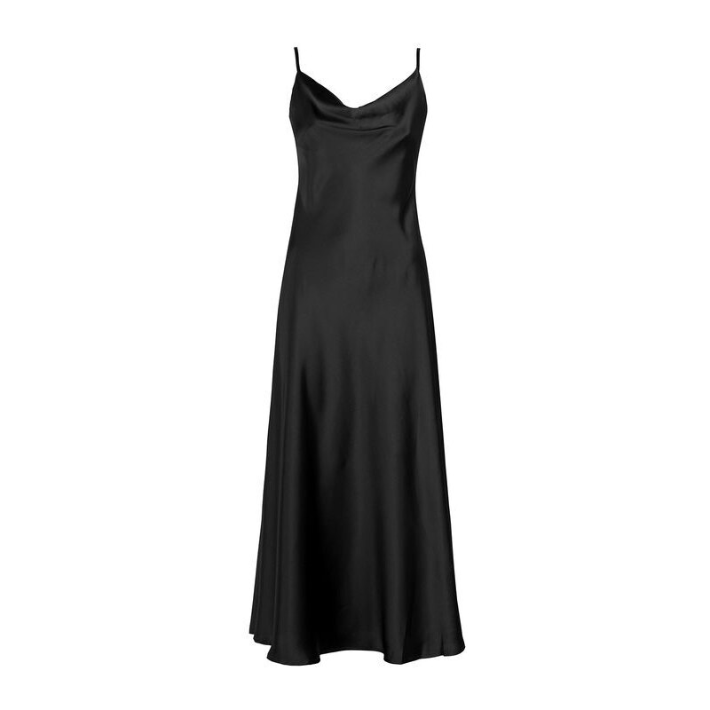 Sweet Miss Abito Lungo Da Donna Effetto Raso Senza Maniche Abiti Nero Taglia L