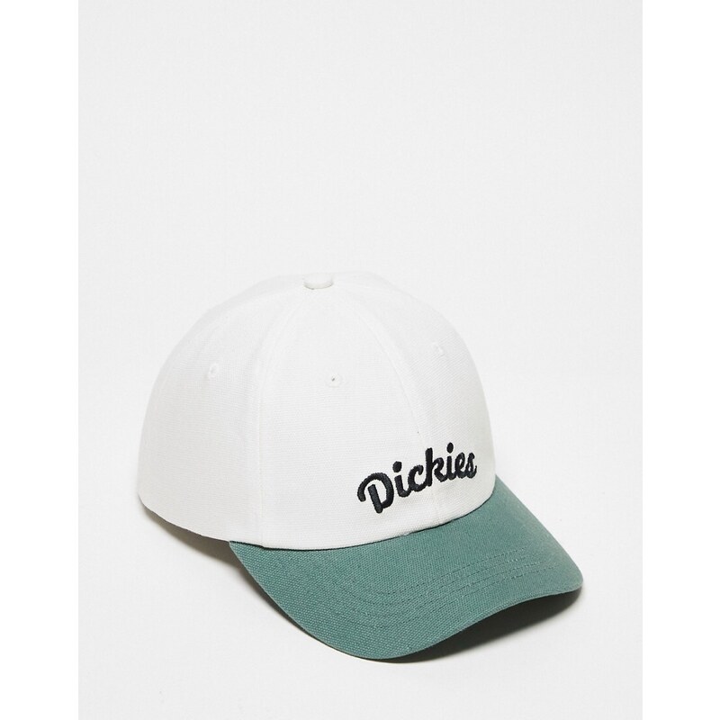 Dickies - Keysville - Cappellino bianco sporco con visiera verde e logo centrale