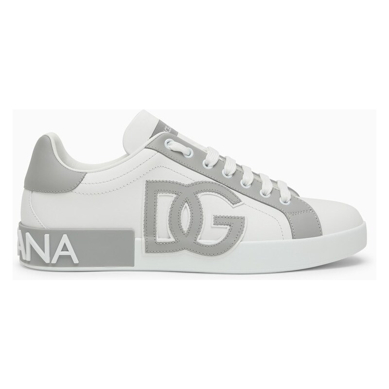 Dolce&Gabbana Sneaker Portofino bianca/grigia in pelle