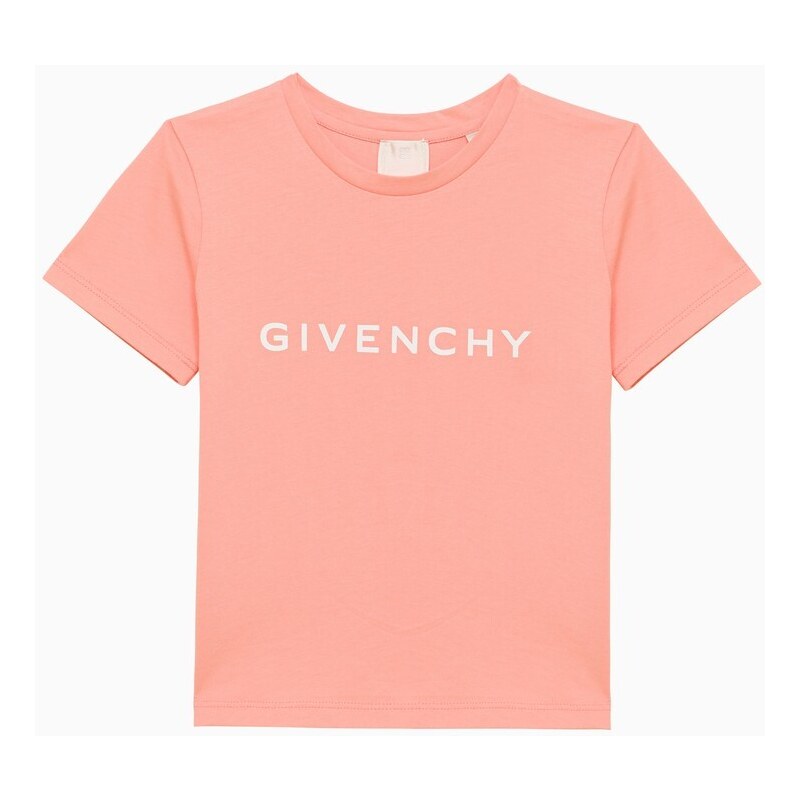 Givenchy T-shirt color albicocca in cotone con logo