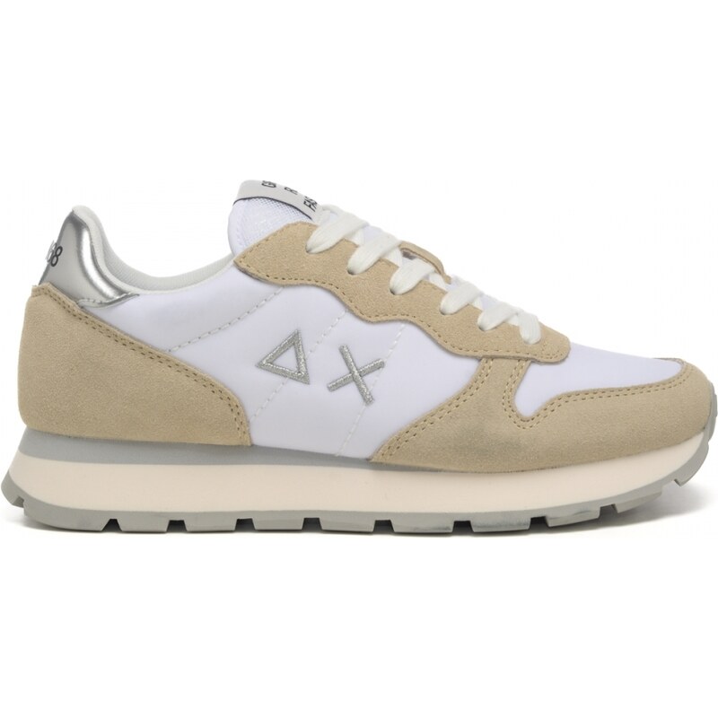 Sun68 sneakers donna ally gold silver stringate bianco panna