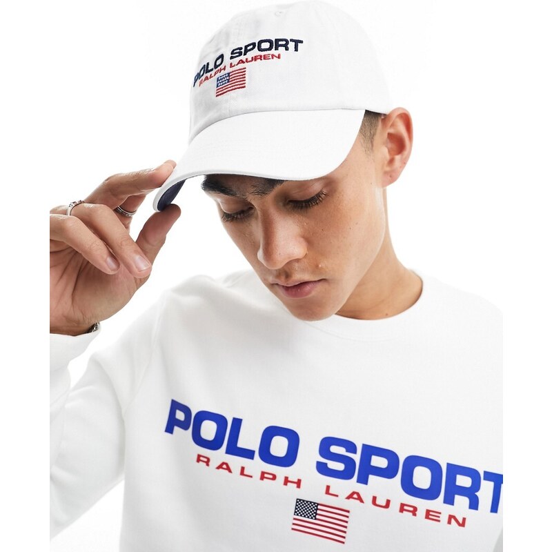 Polo Ralph Lauren - Sport Capsule - Cappellino con visiera in twill bianco con logo