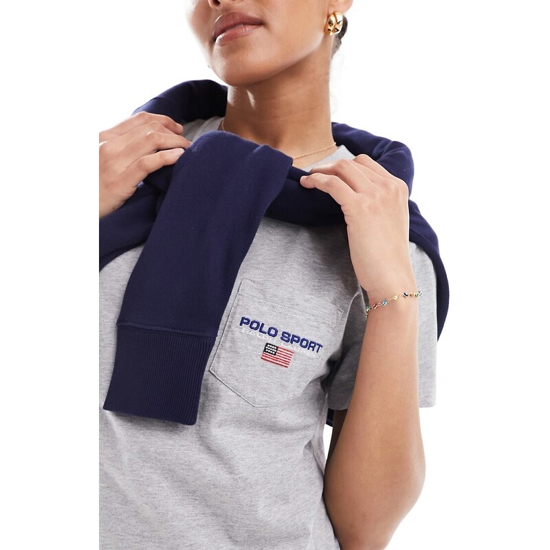 Polo Ralph Lauren - Sport Capsule - Vestito T-shirt in jersey grigio con logo