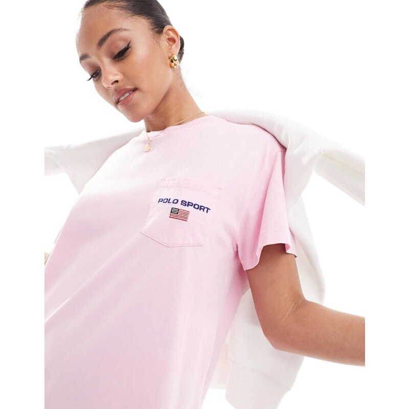 Polo Ralph Lauren - Sport Capsule - Vestito T-shirt in jersey rosa con logo