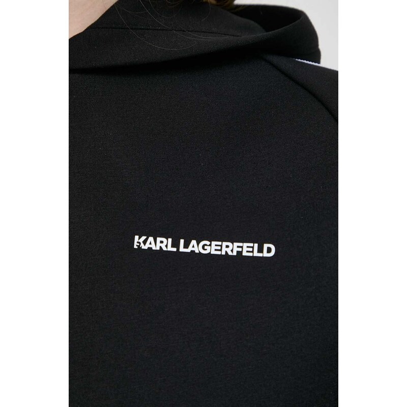Karl Lagerfeld felpa donna colore nero con cappuccio con applicazione