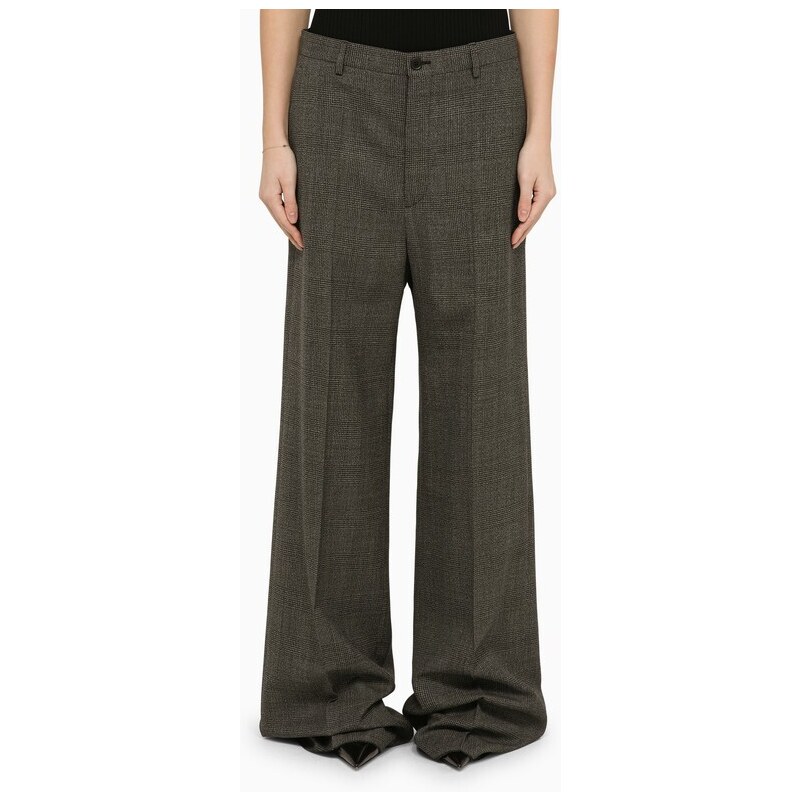 Balenciaga Pantalone ampio nero/grigio in lana