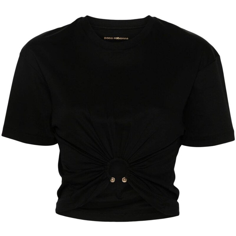 RABANNE T-shirt nera anello