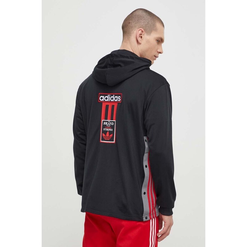 adidas Originals felpa Adibreak Full-Zip Hoodie uomo colore nero con cappuccio IM8209