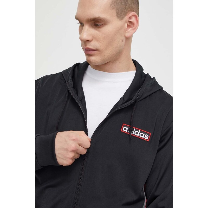 adidas Originals felpa Adibreak Full-Zip Hoodie uomo colore nero con cappuccio IM8209