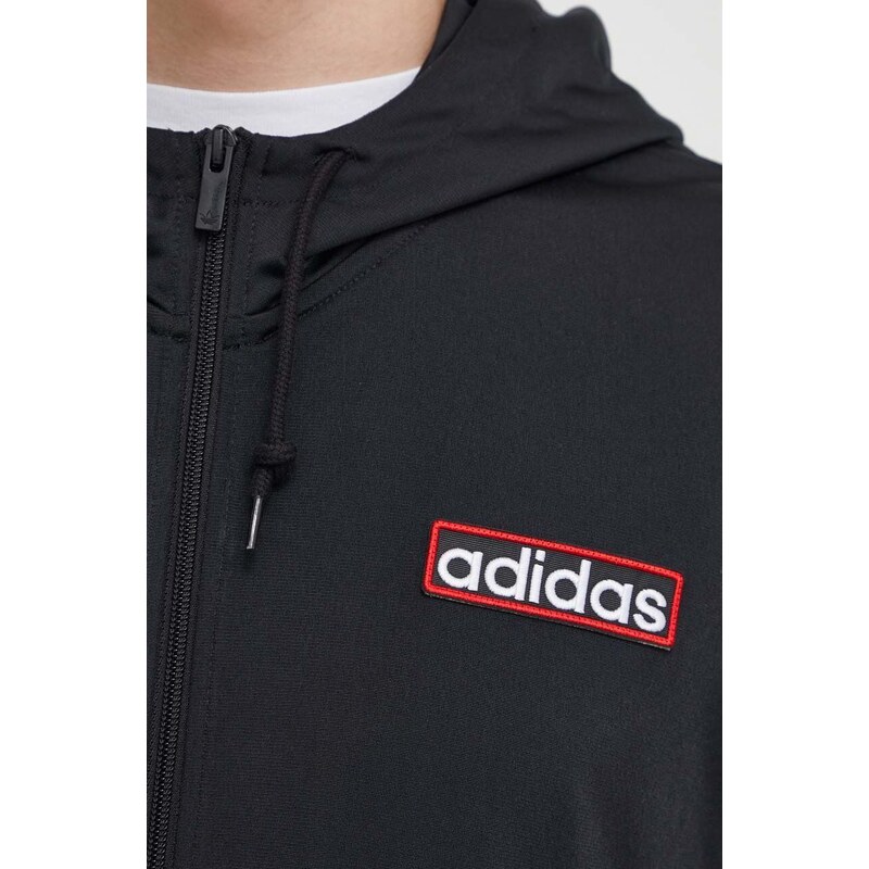 adidas Originals felpa Adibreak Full-Zip Hoodie uomo colore nero con cappuccio IM8209