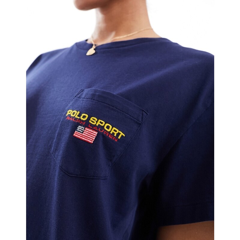 Polo Ralph Lauren - Sport Capsule - Vestito T-shirt in jersey blu navy con logo