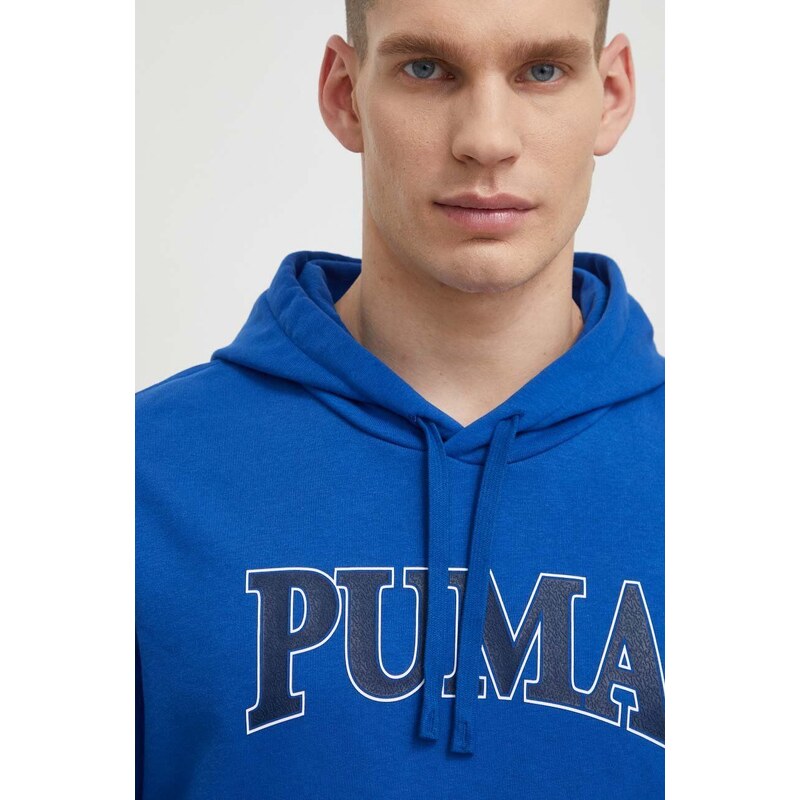 Puma felpa SQUAD uomo colore blu con cappuccio 624211