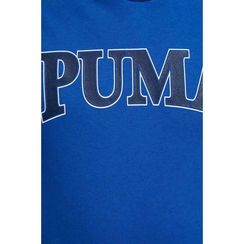 Puma felpa SQUAD uomo colore blu con cappuccio 624211