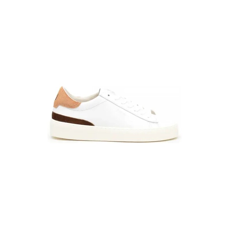 Scarpa Alta Donna D.A.T.E. Step Calf White-Leopard - Sneaker Platform In Pelle Bianco Con Tacco 4,5 Cm
