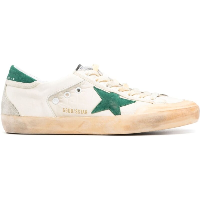 Golden Goose Sneakers Super-Star bianca e verde