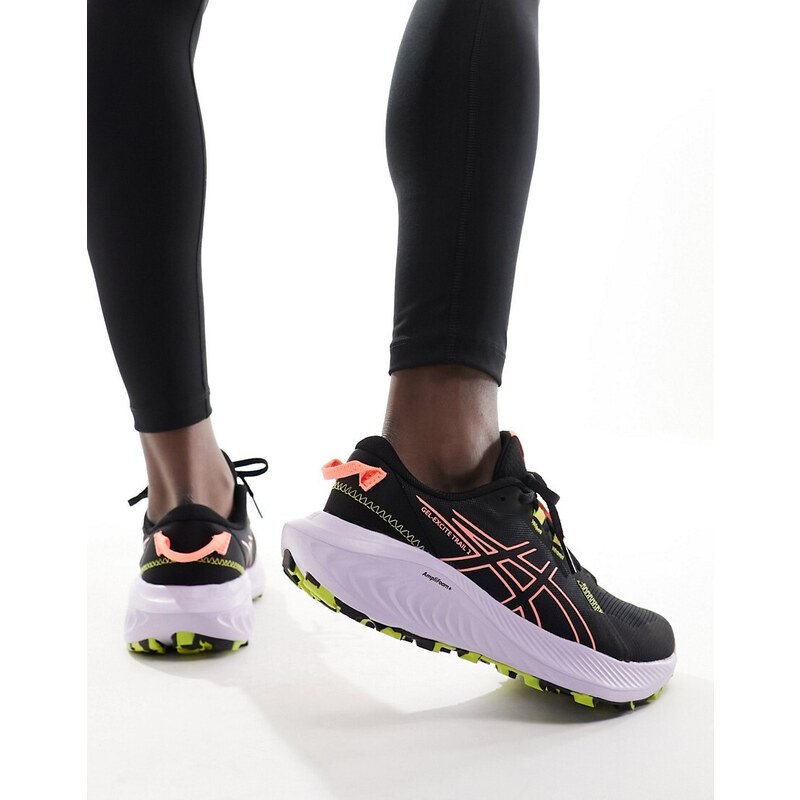 Asics - Gel-Excite Trail 2 - Sneakers da corsa nere e corallo solare-Nero