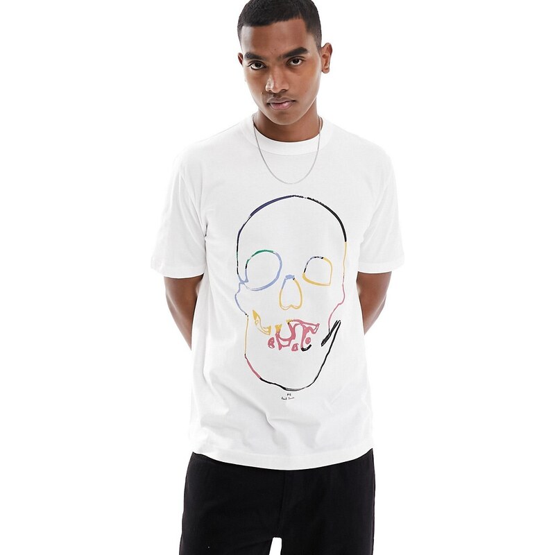 Rock Rebel By EMP T-Shirt Uomo Bianca Con Stampa - Cotone 100%, Girocollo, Ideale Per Festival Rock