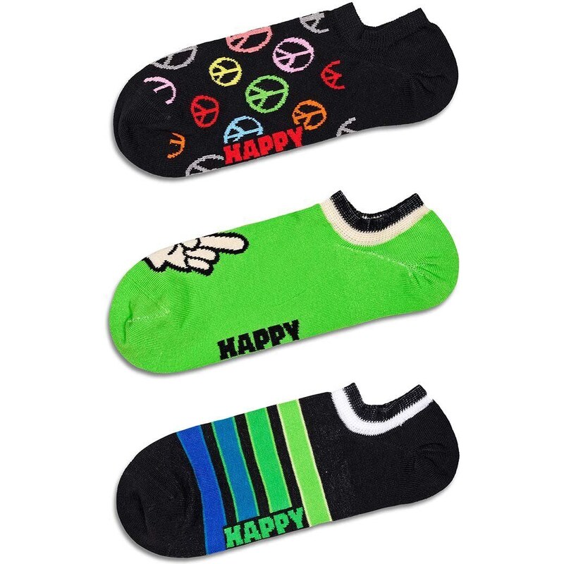 Happy Socks calzini Peace No Show Socks pacco da 3