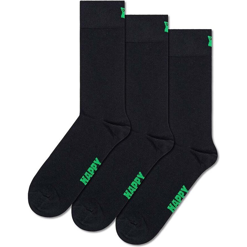 Happy Socks calzini Solid Socks pacco da 3 colore nero