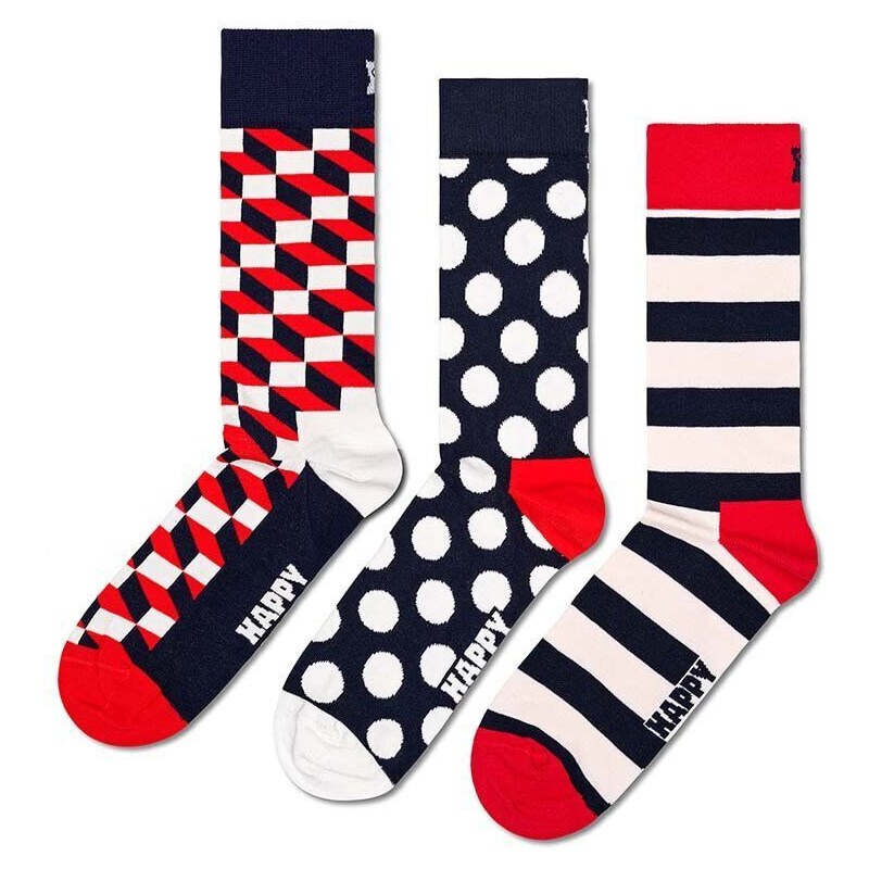 Happy Socks calzini Classic Filled Optic Socks pacco da 3