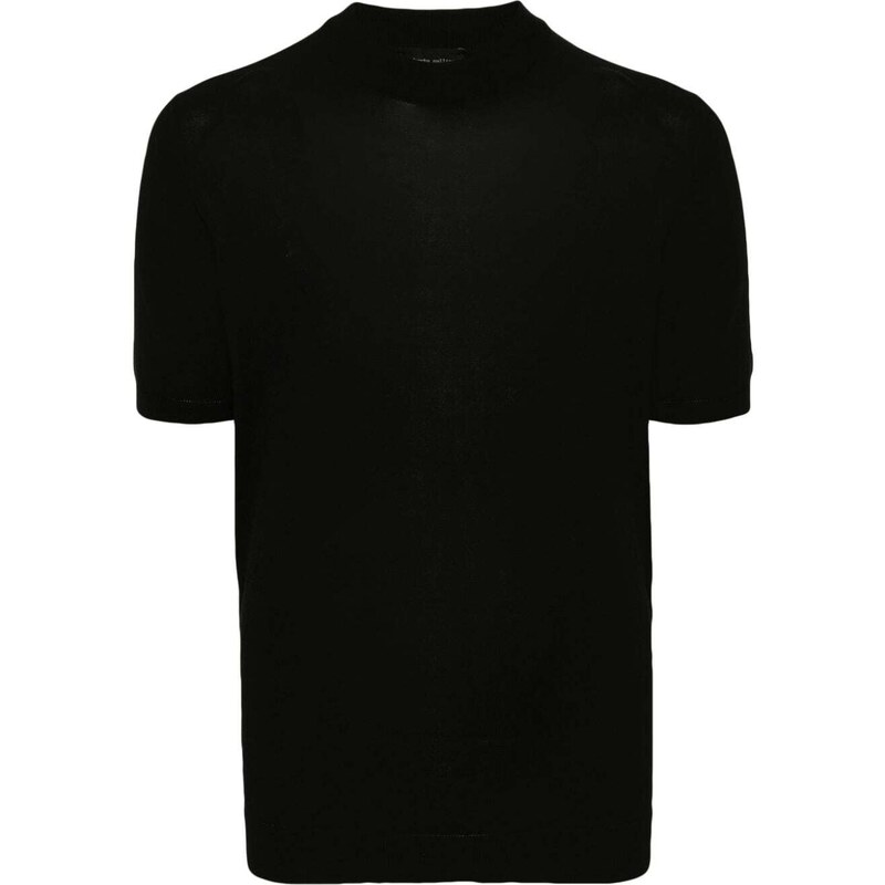 Roberto Collina T-shirt nera in maglia sottile